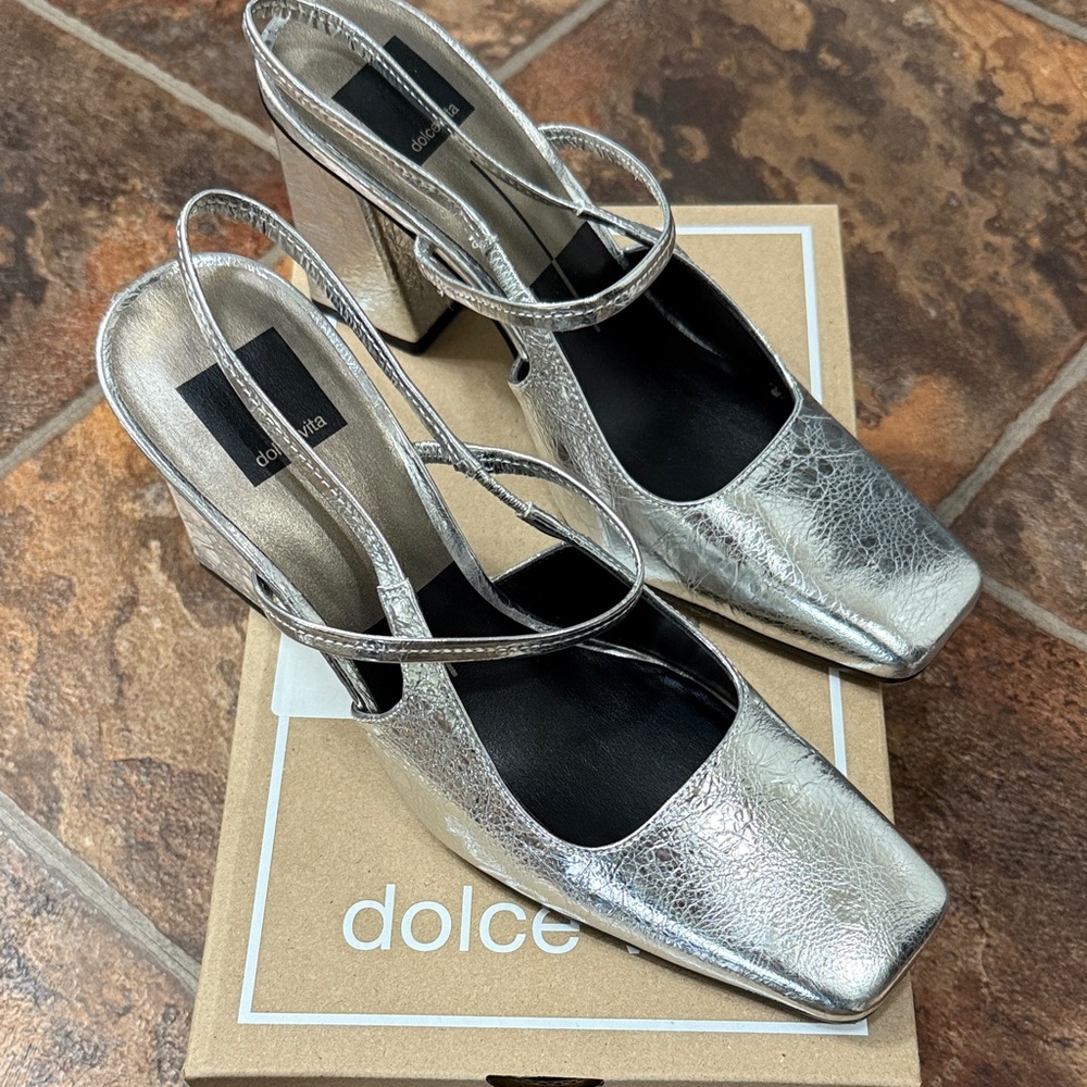 Dolce Vita Metallic Silver Heels